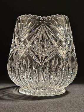 Vintage EAPG "Ladder To The Stars" Vase By Cambridge Glass Co. #2626 Radium
